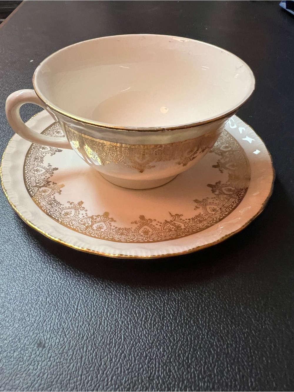 Vintage Harlem Crockery Co Pope Gosser China Dinner Plate 10” Ivory w/ 22k Gold